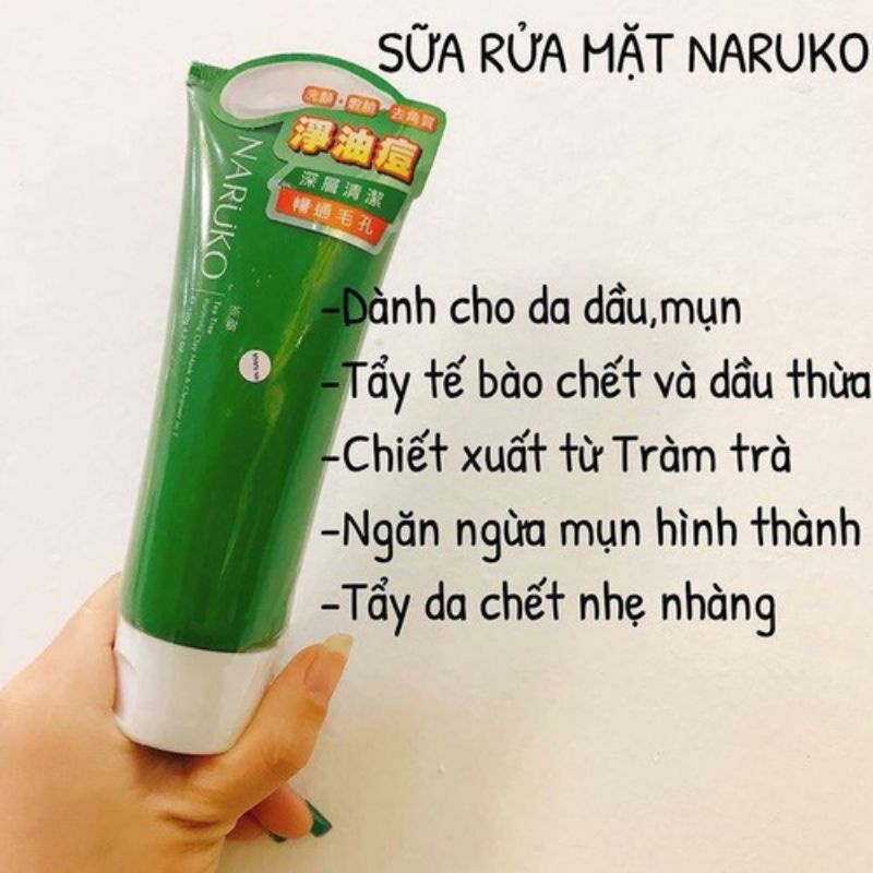 Sữa rửa mặt đất sét tràm trà Naruco