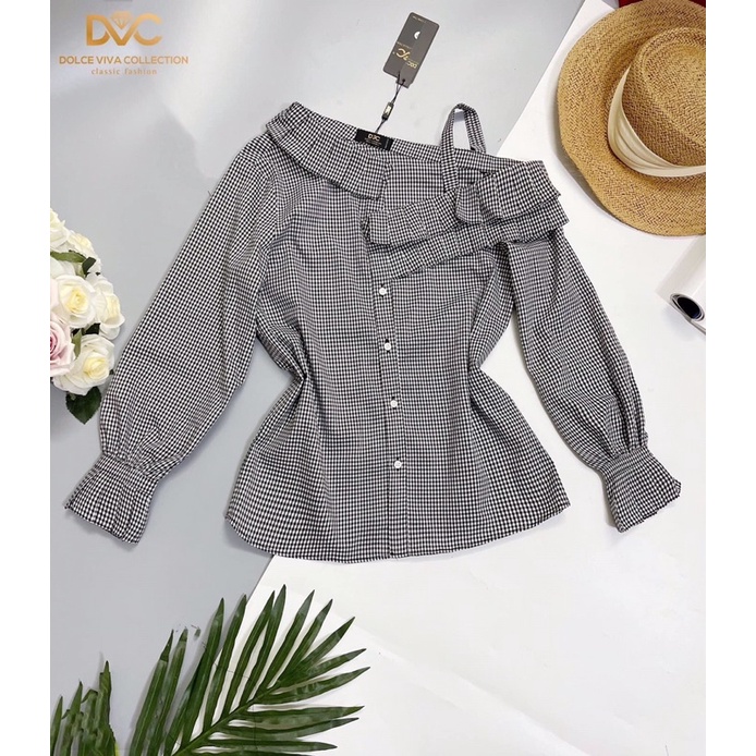 Áo sơ mi kẻ caro đen trắng