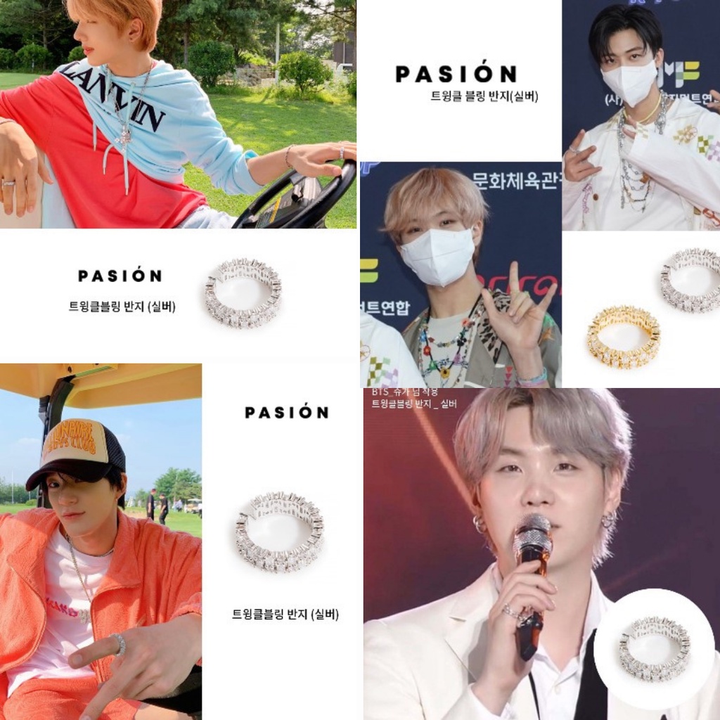 CHÍNH HÃNG NHẪN SLIVER TWINKLE BLING PASIÓN BTS, NCT