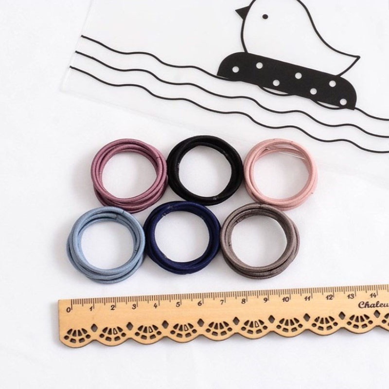 Set 100 Dây Thun Buộc Tóc Co Giãn Nhiều Màu Sắc