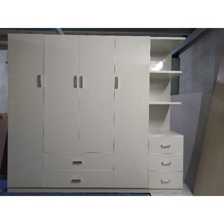 Tủ nhựa quần áo 4 cánh 1 kệ trắng