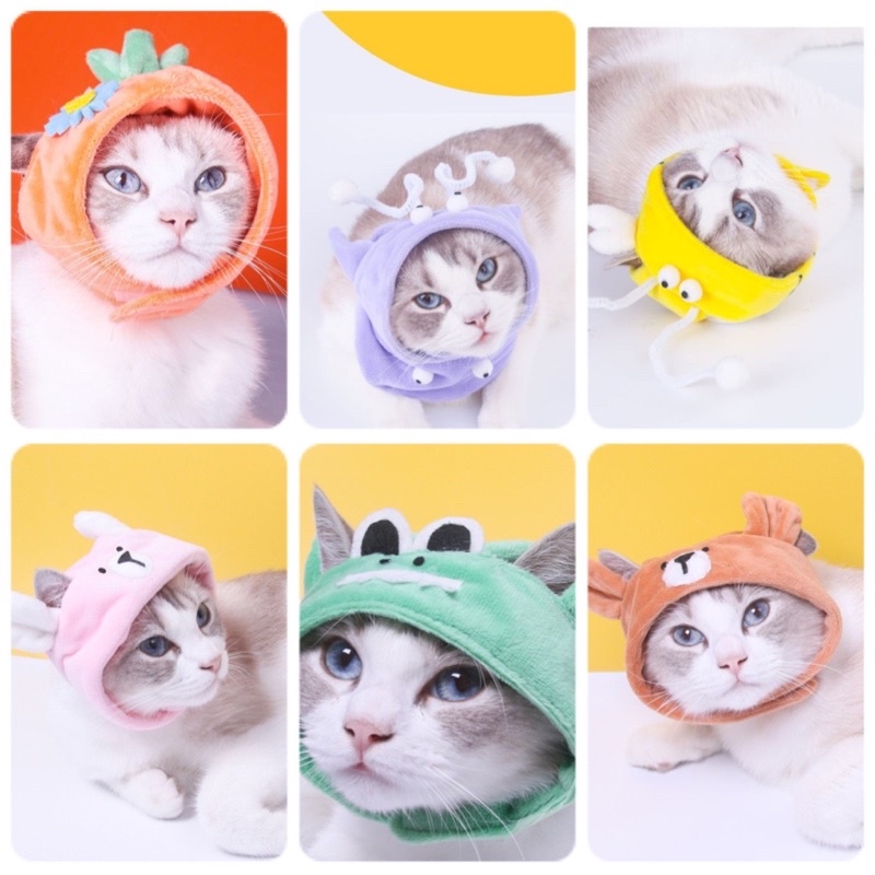 nón chó mèo nhiều mẫu - thích hợp chó con và mèo con dưới 4kg