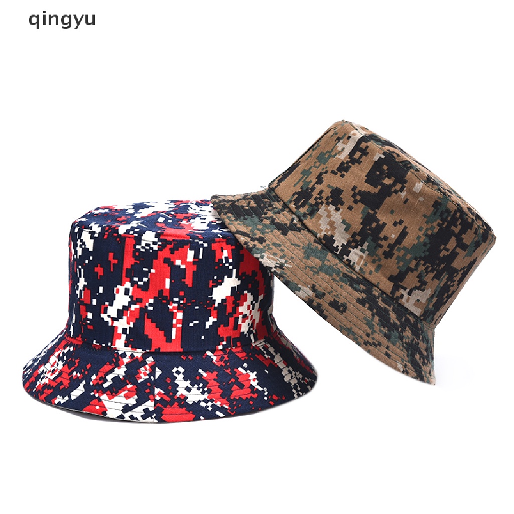 qingyu Camouflage Men Women Fisherman Bucket Hat Caps Summer Beach Fishing Hat PLI