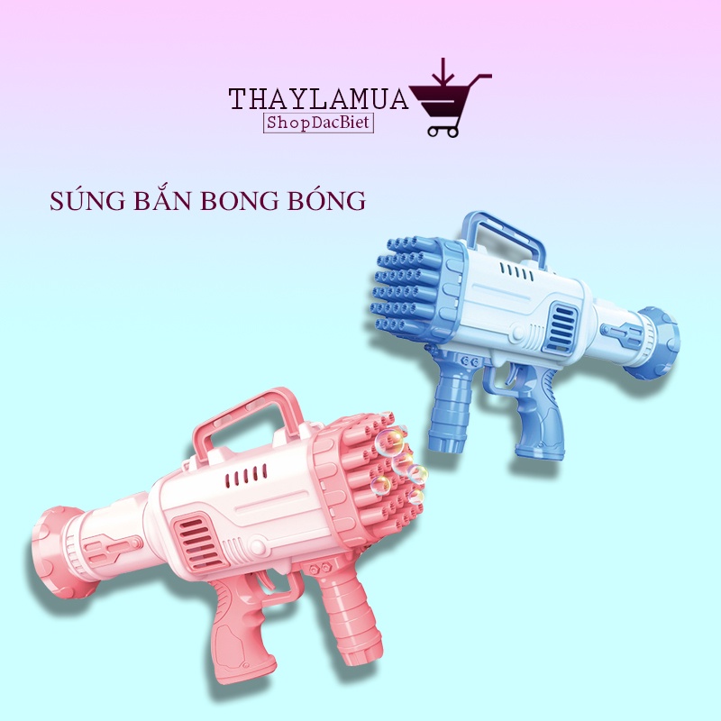 Súng bắn bong bóng - Máy bắn bong bóng xà phòng 32 nòng chạy bằng pin tặng kèm 1 hộp nước pha sẵn (SBB32)