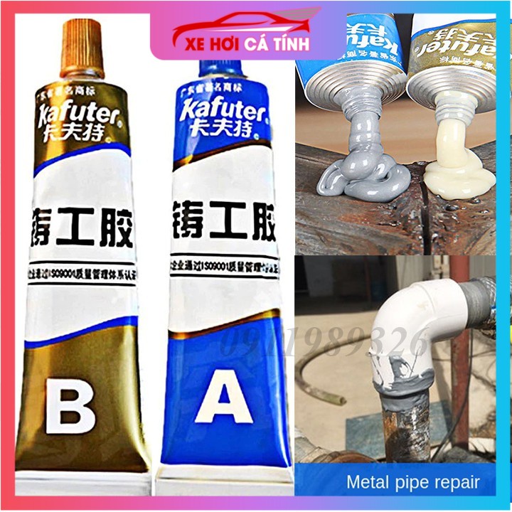 Keo AB chịu nhiệt 50gr ❤️FREESHIP❤️ keo dán sắt siêu dính - keo vá vết nứt vết thủng kim loại siêu chắc
