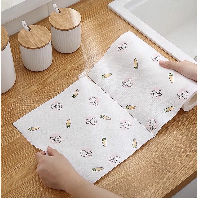 Cuộn khăn giấy đa năng in hình siêu dai- Có thể giặt để tái sử dụng nhiều lần