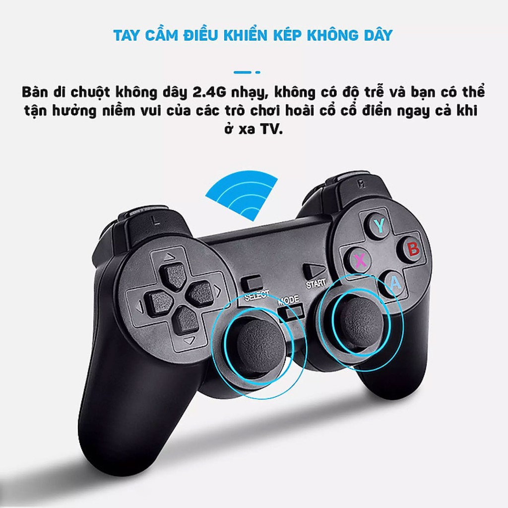 Game Stick 4K HDMI -  Máy chơi game 4 nút tay cầm không dây Ps3000. Ps10000, Đá Bóng PES, FiFA