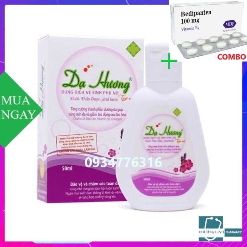 Combo Bedipanten 100mg +  Dung dịch vệ sinh phụ nữ Dạ Hương 100ml