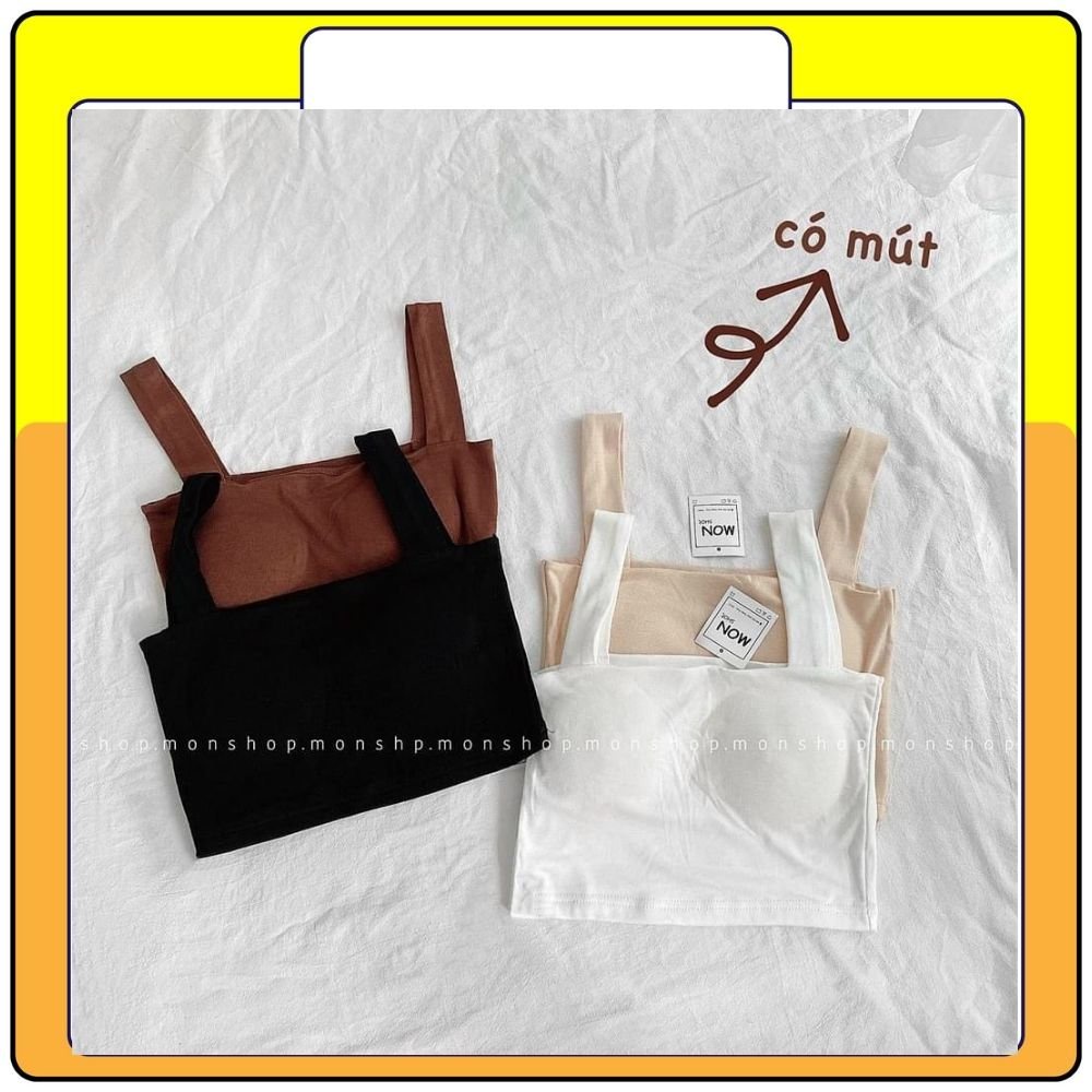 Áo hai dây bản to có đệm ngực , áo quây chất cotton mềm mịn mút ngực Mondayshop | BigBuy360 - bigbuy360.vn