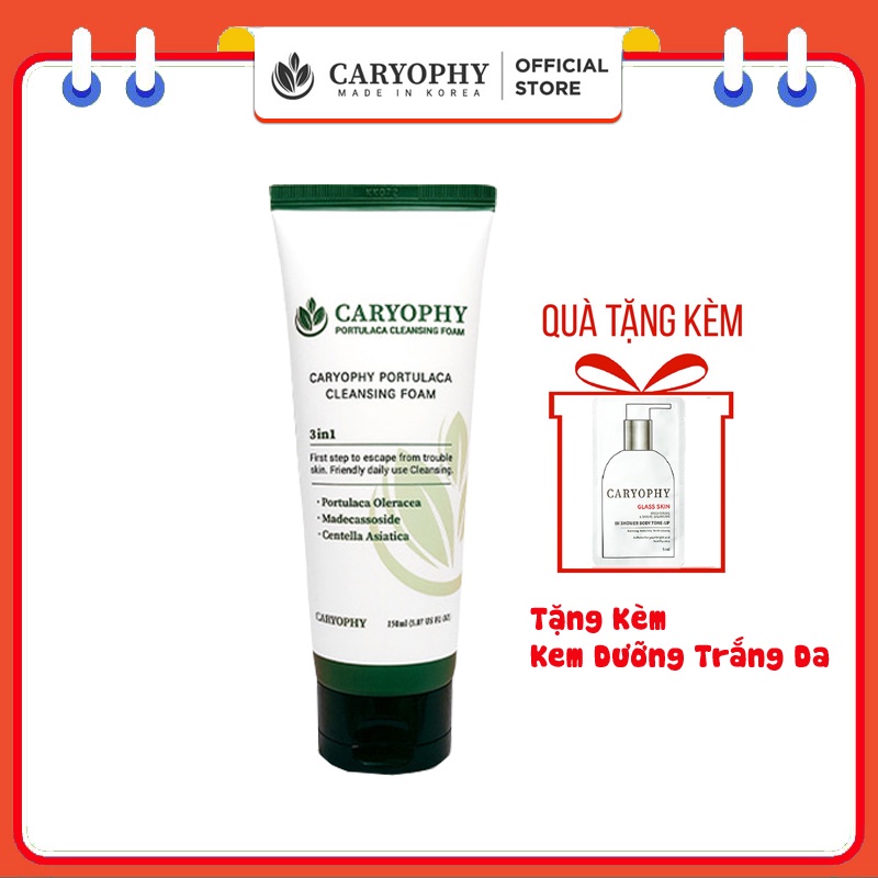 Sữa rửa mặt cho da khô da dầu da hỗn hợp hàn quốc Caryophy 150ml