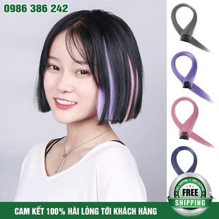 Kẹp gắn tóc light, tóc giả dài mảnh nhuộm màu thời trang cho nữ