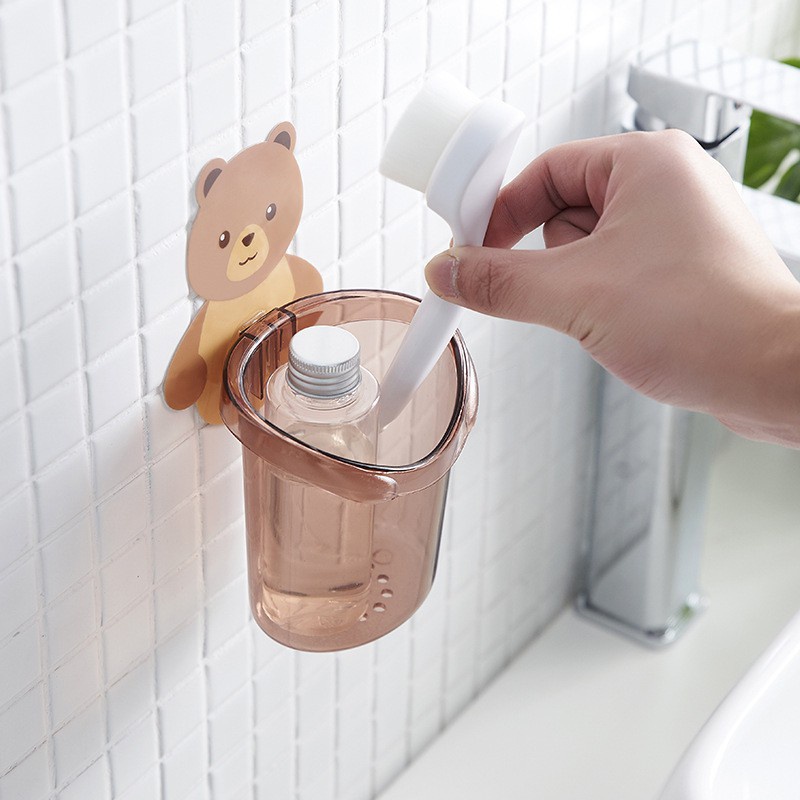 Ly dán tường nhà tắm hình gấu dễ thương tiện dụng- cốc đựng bàn chải đánh răng - Hanayuki Asia
