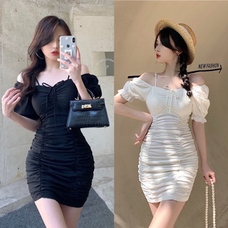 Đầm body tay phồng cổ vuông bigsize 50 đến 90kg