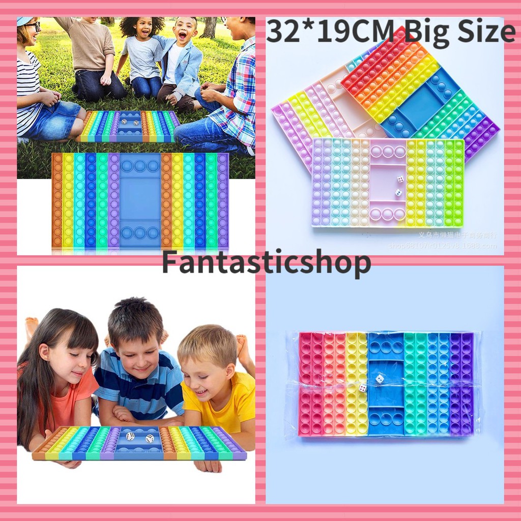 32*19CM Big Size Macaron Pop it fidget toys Unicorn Đẩy bong bóng Foxmind hình vuông Sưu tầm Cảm giác Giảm căng thẳng Nhu cầu Im lặng đẩy bong bóng pop it
