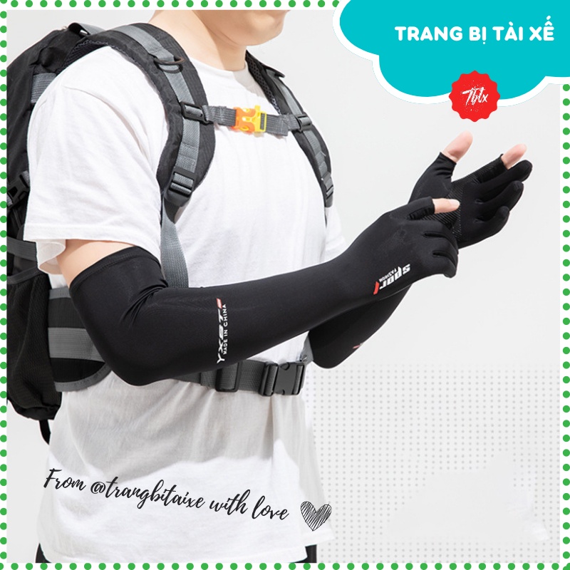 Găng tay chống nắng dài tay nam nữ đi xe máy lái ô tô mùa hè xỏ 2 ngón giá rẻ đi phượt chơi thể thao chính hãng sport.