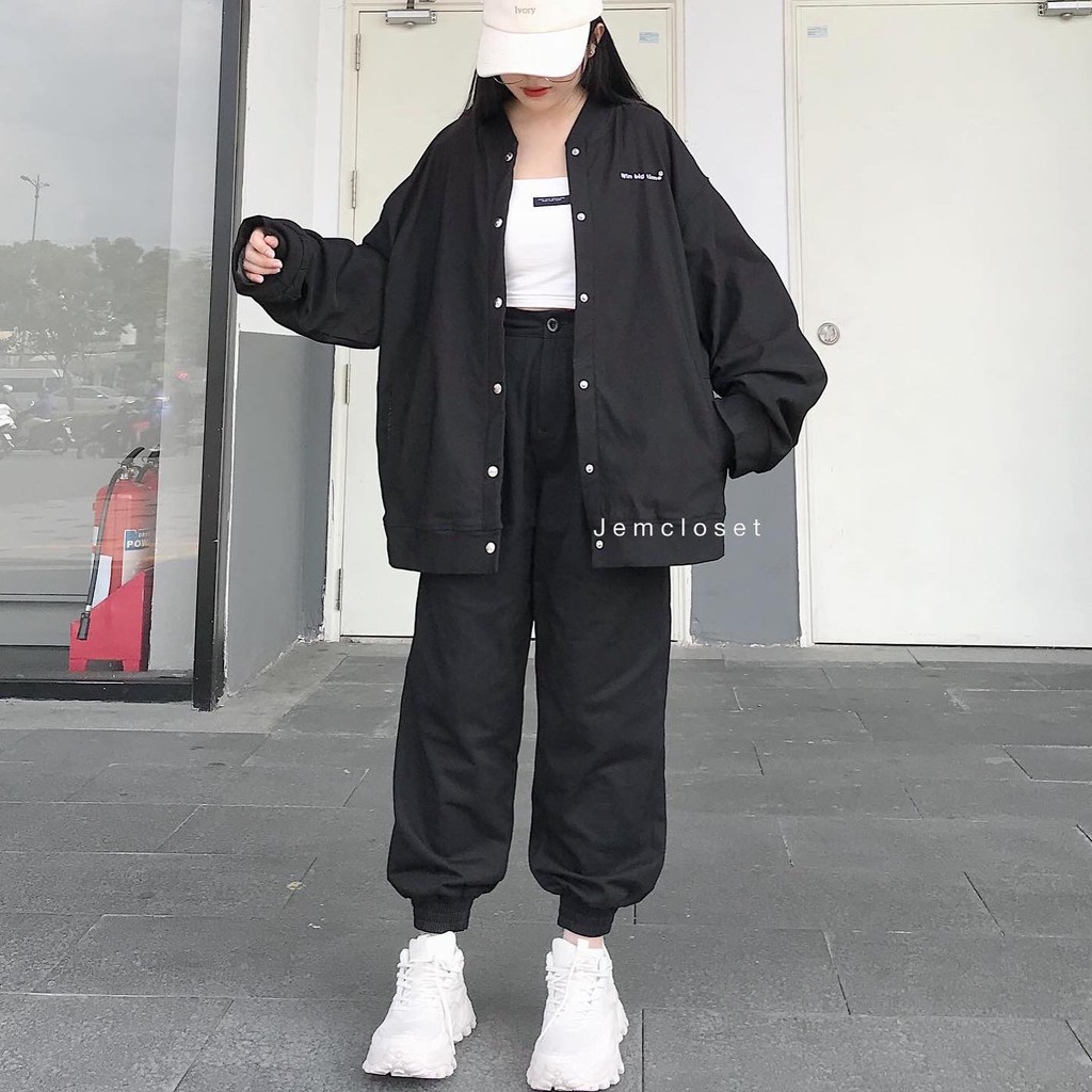 Áo Khoác Nữ Jacket JEM CLOSET Form Rộng Áo Khoác Ngoài Tay Dài Chất Kaki Thun Thiết Kế Màu Basic Dễ Phối Đồ ONMO 1752