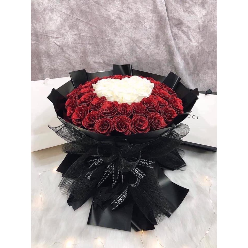 Giấy bó hoa - giấy hàn cứng màu đen