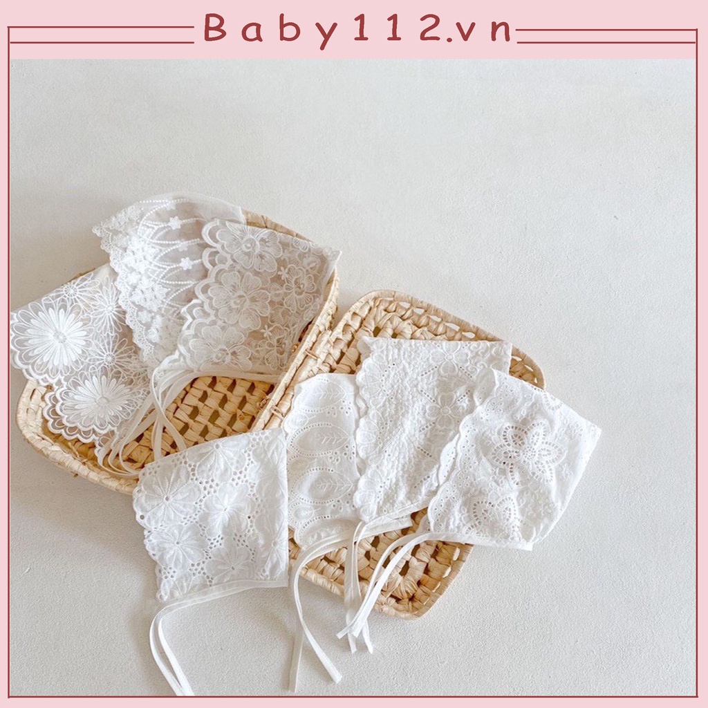 Mũ cho bé gái sơ sinh 6 tháng đến 2 tuổi chất liệu cotton phong cách hàn quốc thêu họa tiết hoa xinh BABY112.VN MU001