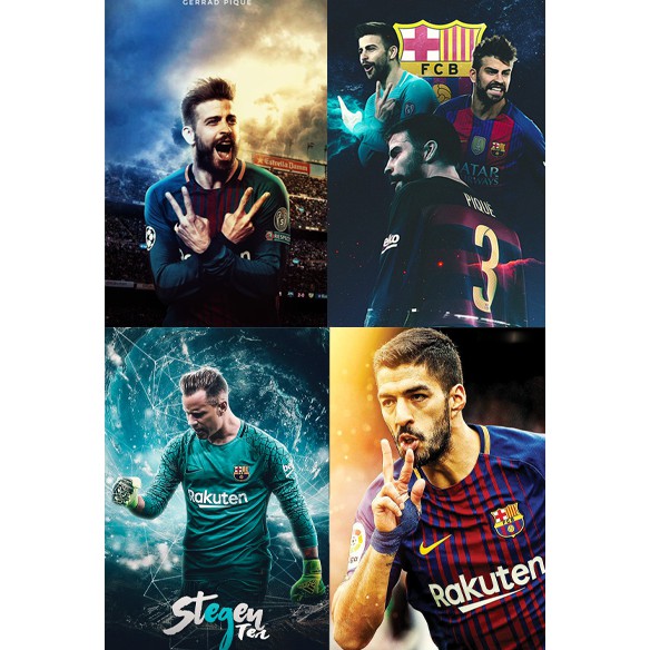 Decal dán tường cầu thủ Barcelona
