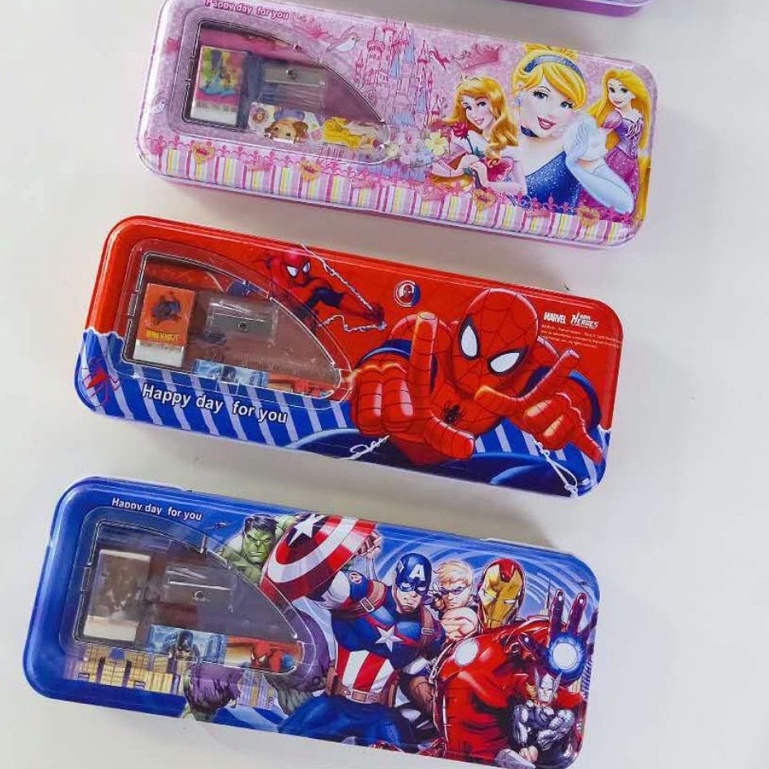 Túi đựng bút thiết kế đơn giản tiện lợi, Hộp đựng viết bằng nhựa hình Spider man ( Ví Đựng Bút giao màu ngẫu nhiên )