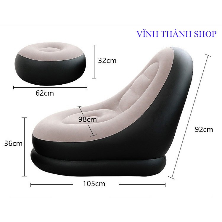 [ Chọn Mã ] Ghế Hơi Tựa Lưng, Sofa Hơi Cao Cấp Nằm Thư Giãn Đọc Sách Tải Trọng 180kg