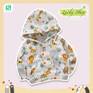 🐝🐝 [BEEMO] 🐒🦒🐘🐅🐨 ÁO HOODIE IN TRÀN HOẠ TIẾT ĐỘNG VẬT NGỘ NGHĨNH CHO BÉ 🐨🐅🐘🦒🐒