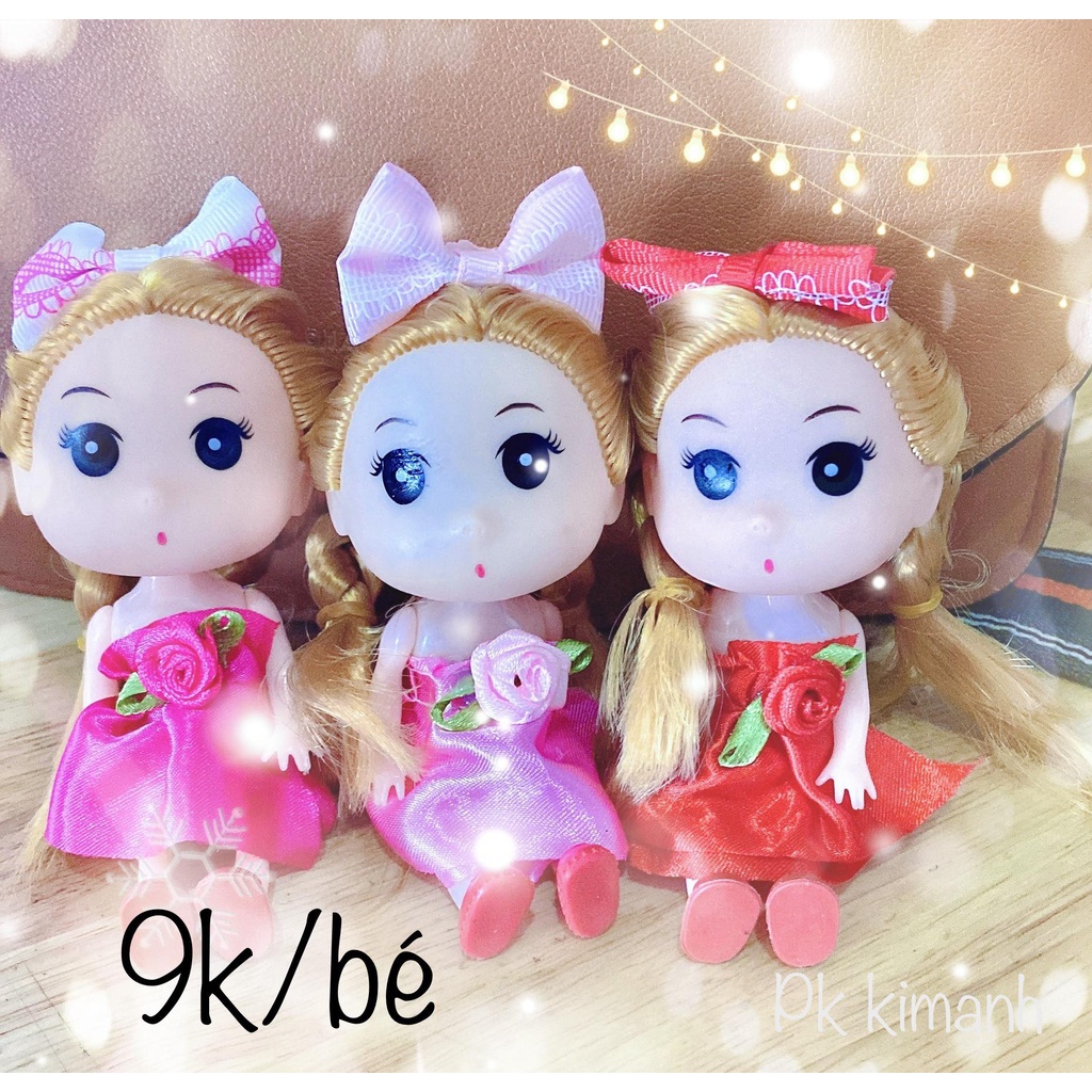 PHỤ KIỆN BÁNH SINH NHẬT - BÚP BÊ VÁY 12CM CÓ MÓC TREO