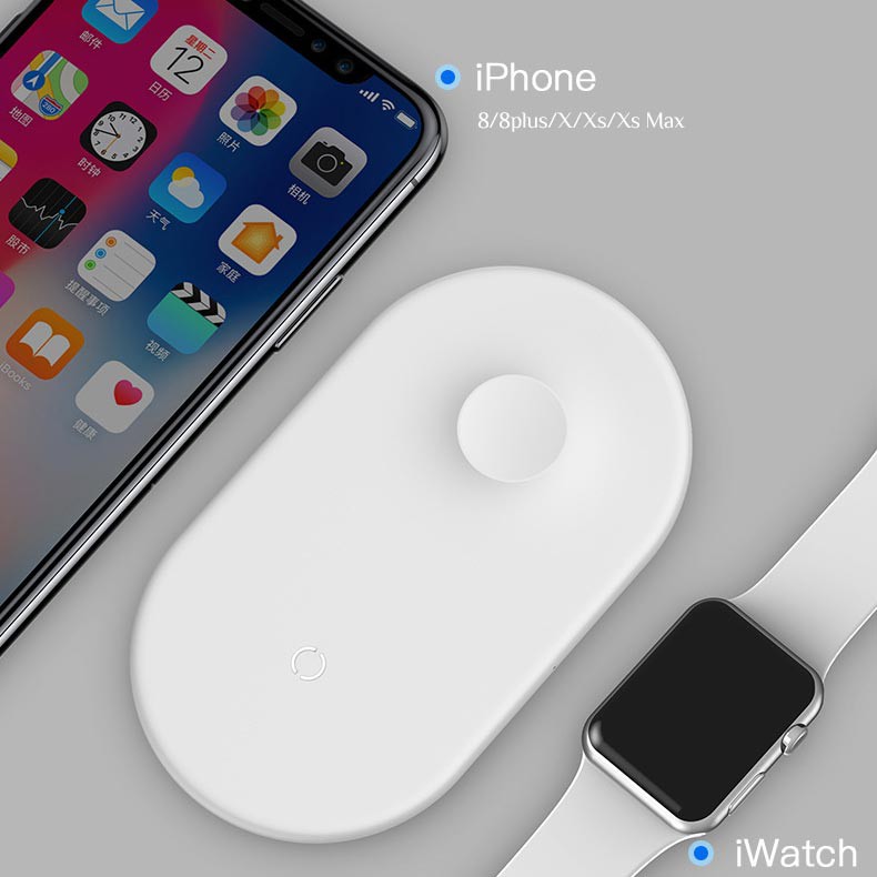 SẠC KHÔNG DÂY 2IN1 CHO APPLE WATCH VÀ IPHONE - The Royal's