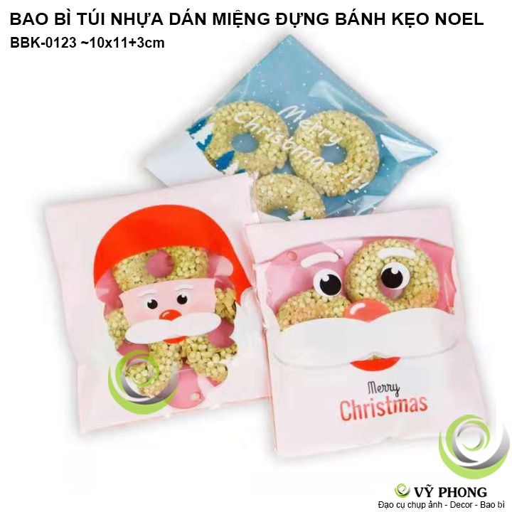 BAO BÌ TÚI DÁN MIỆNG ĐỰNG BÁNH KẸO NOEL GIÁNG SINH IN HÌNH ÔNG GIÁ NOEN LÀM QUÀ TẶNG CHRISTMAS BBK-0123