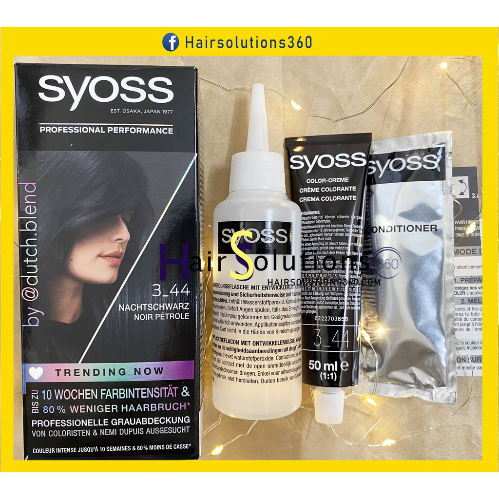 Thuốc nhuộm tóc SYOSS xanh dương đen 1-4 , syoss 3-44 - Hairsoluitons360