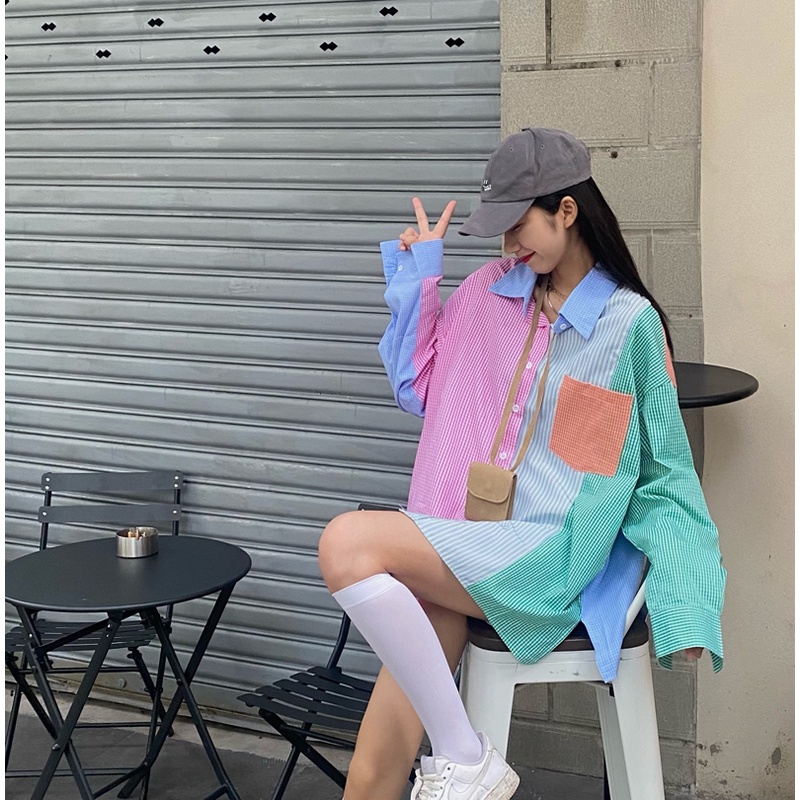 Áo Sơ Mi Tay Dài Kẻ Sọc Thiết Kế Mới 2022 Thời Trang Cho Nữ