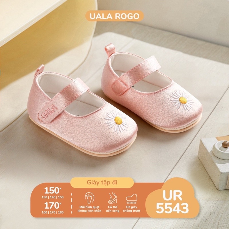 Giày Tập Đi Chống Trượt Hoạ Tiết Hoa Cúc Uala Rogo 5543 Cho Bé