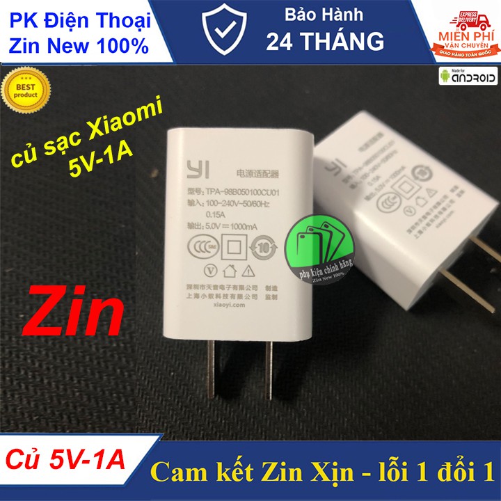 Củ sạc 5V-1A dành cho XIAOMI Redmi, Hàng chuẩn chất lượng...