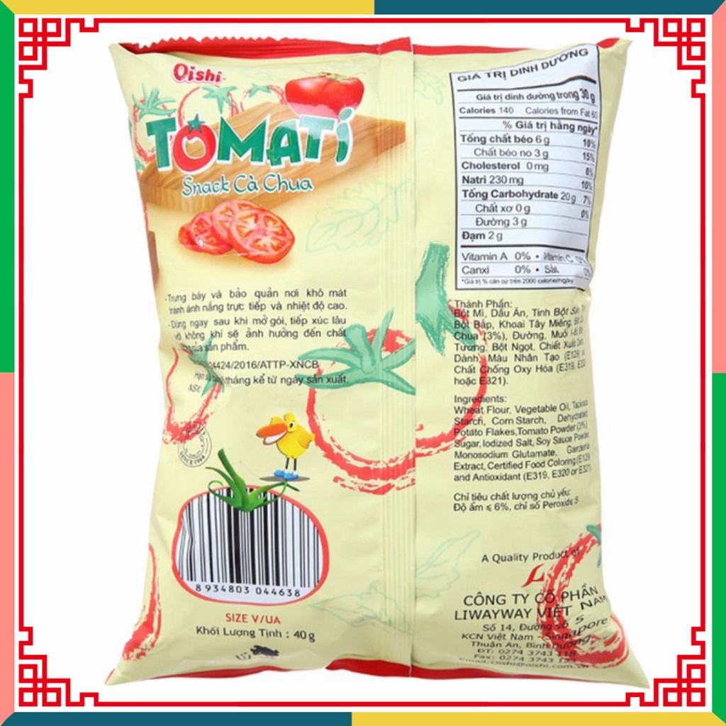 Bim Bim Snack quả cà chua Oishi gói 40g ( Đại lý Ngọc Toản)