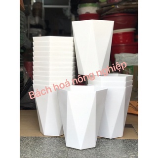 Combo 4 chậu nhựa size 24cm cao 30cm + kèm dĩa lót