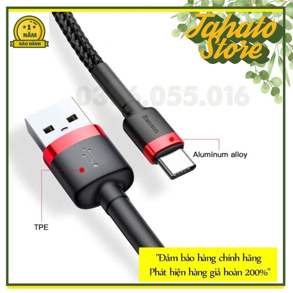 [BH 12 THÁNG] Cáp  dù sạc nhanh TYC   (Baseus Cafule TYC  2.4A CHÍNH HÃNG, Sạc nhanh, Siêu bền)