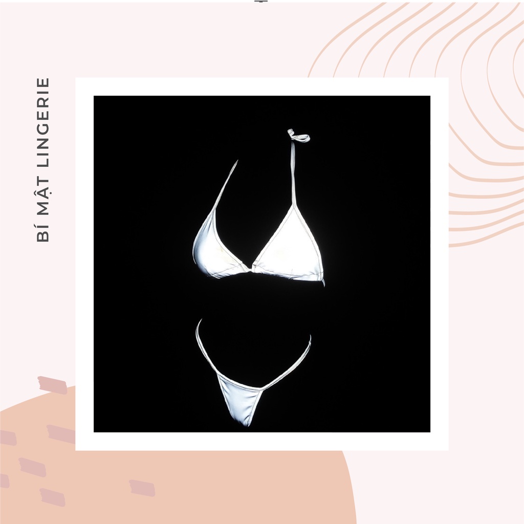 Bikini đồ bơi 2 mảnh lọt khe sexy phản quang hologram cháy nhất party 2023