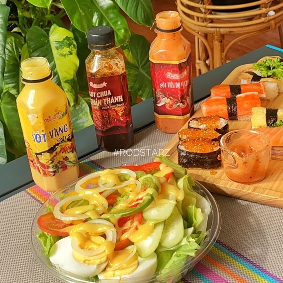 Combo nước chấm thần thánh, sốt chấm bbq Vàng Ong và Muối Ớt Đỏ, Rodstarz Gia vị nhanh, trộn salad, nước chấm hải sản