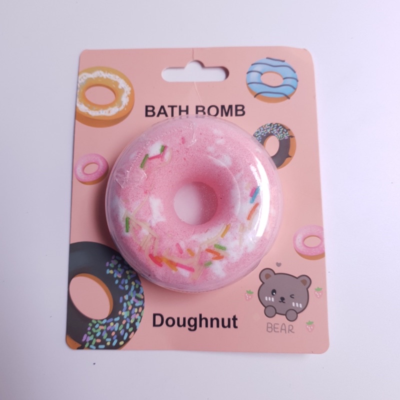 Viên xủi bọt tắm bath bomb donut tạo màu