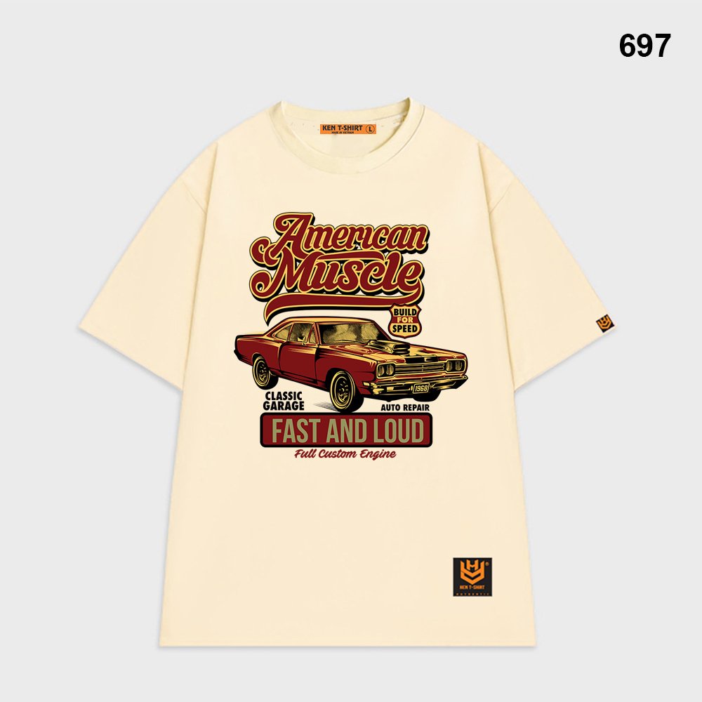Áo phông tay lỡ Unisex Nam Nữ form rộng Xe Fast and Loud 697 HY KOREA