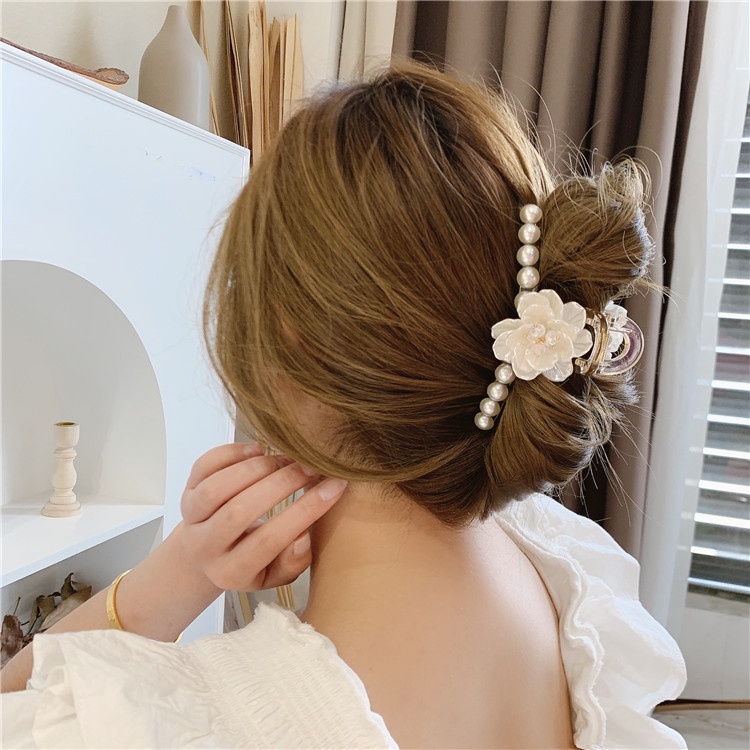 Kẹp Tóc Hình Hoa Đính Ngọc Trai Nhân Tạo Hợp Thời Trang Cho Nữ