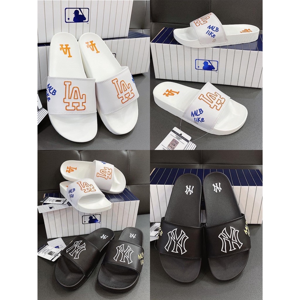 Dép quai ngang thêu logo nổi Unisex thêu nam nữ hot trend FREESHIP