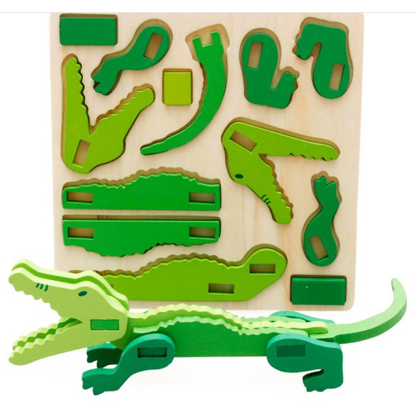 Xếp hình gỗ con vật 3D nhiều lựa chọn