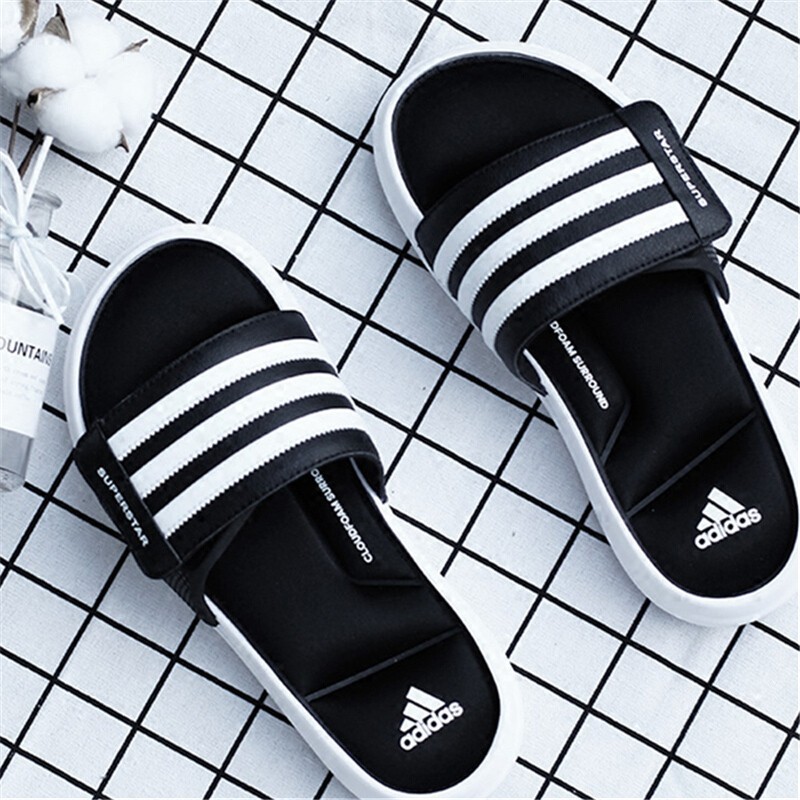 dép đi biển Adidas Superstar 5g Phối Ba Sọc Trắng Đen Thời Trang 2020