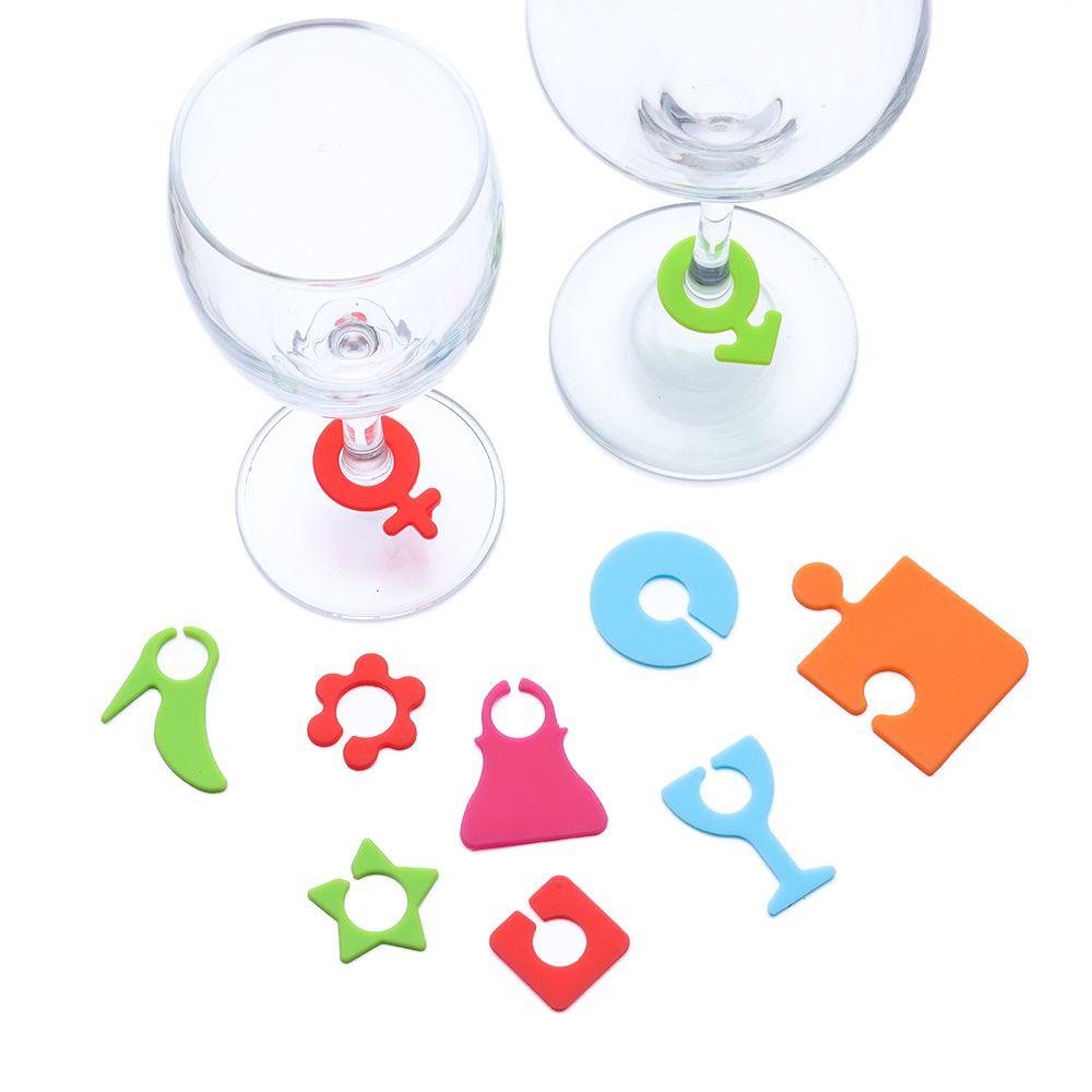 BTLIMER Set 24 Thẻ Đánh Dấu Ly Rượu Bằng Silicone