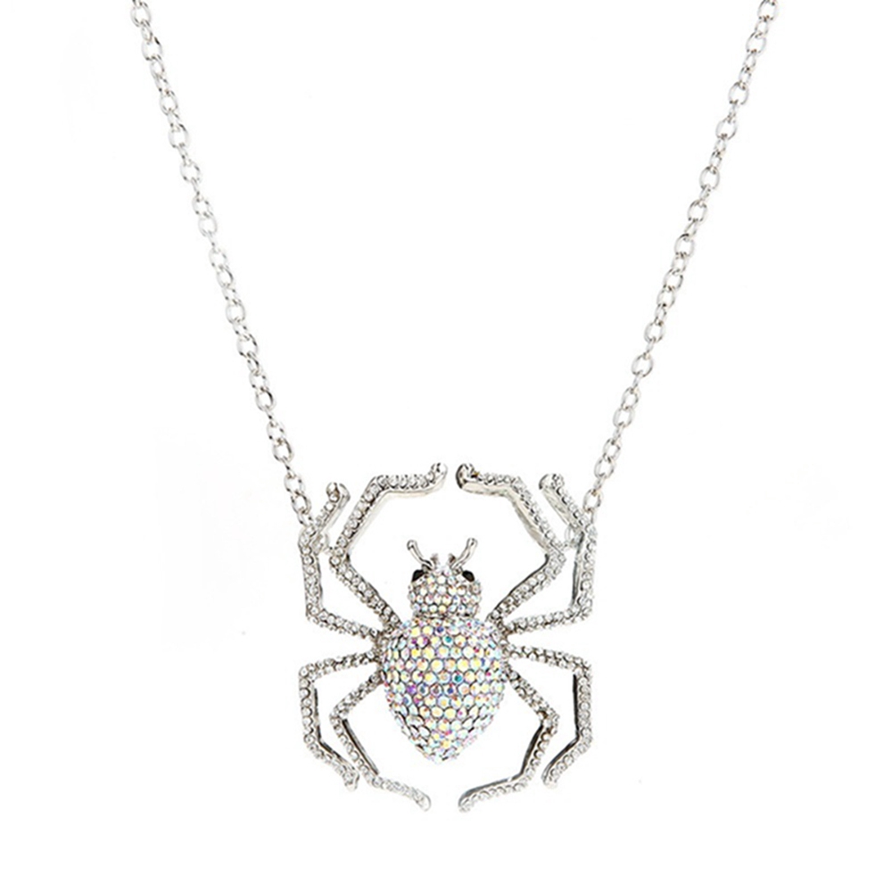 Wanita Halloween Spider Pendant Berlian Alloy Sweater Rantai Kalung Perhiasan