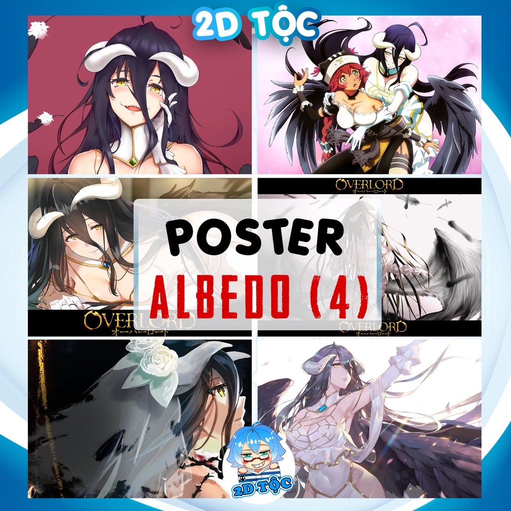 Tranh Poster Dán Tường Albedo (2) Anime Manga Overlord (ảnh ngang) – Kích thước A3  A4 by 2D Tộc Shop