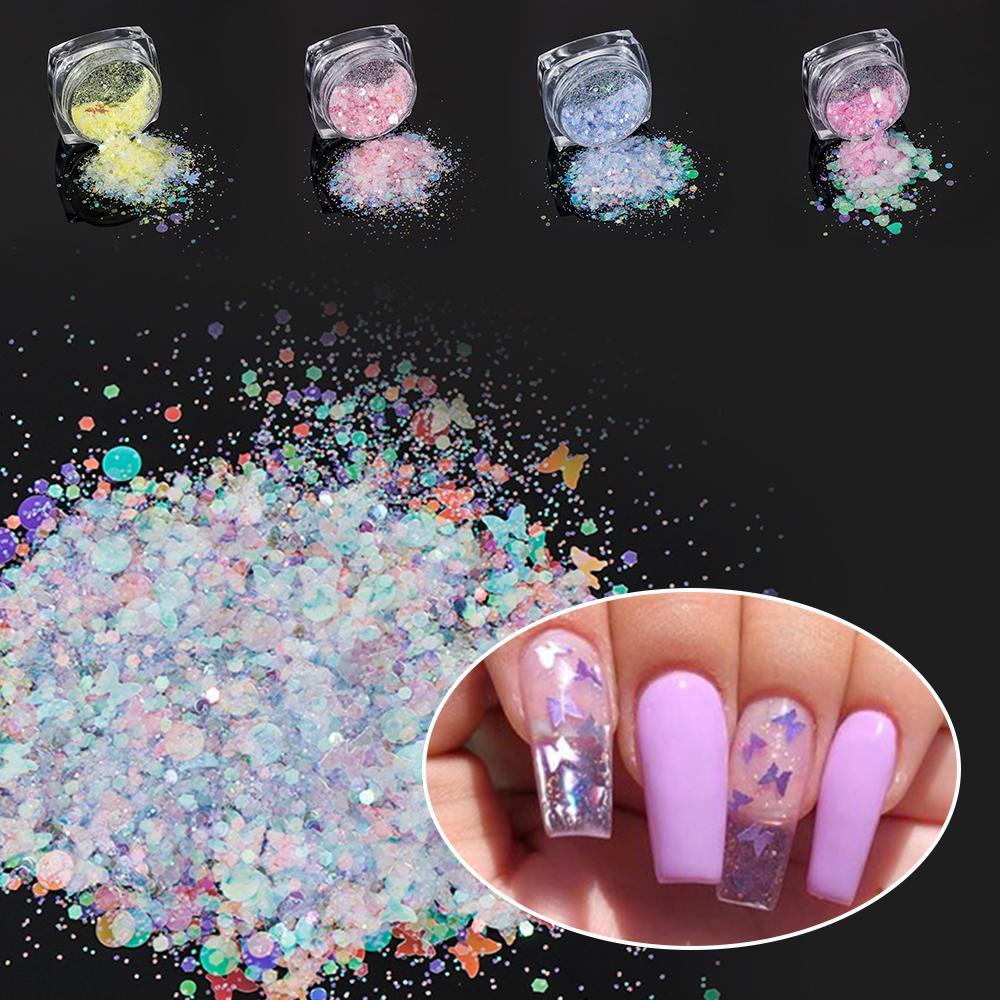 Hộp Sequin Hình Bướm 3D Dùng Trang Trí Móng Tay