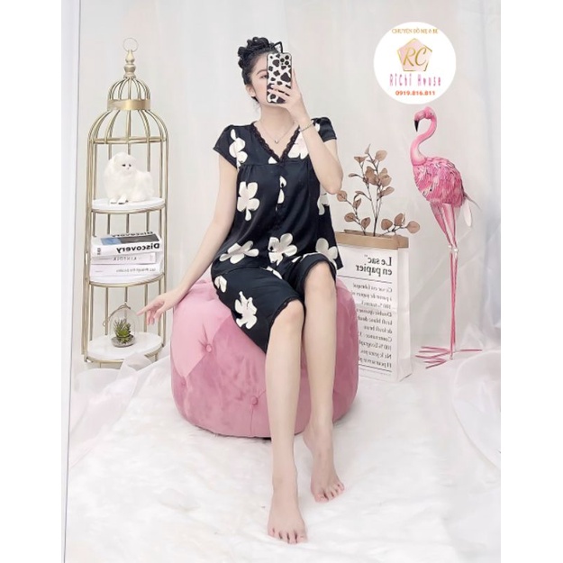 Đồ mặc nhà lửng, chất lụa freesize dưới 65 ký