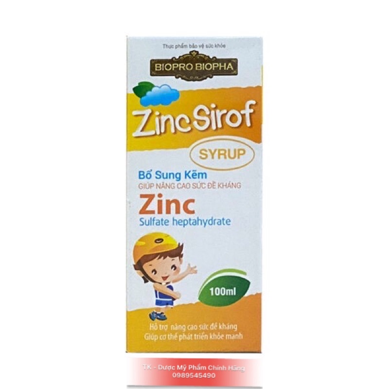 [Chính Hãng] Siro ZINC SIROF Bổ Sung Kẽm Tăng Sức Đề Kháng - 100ml